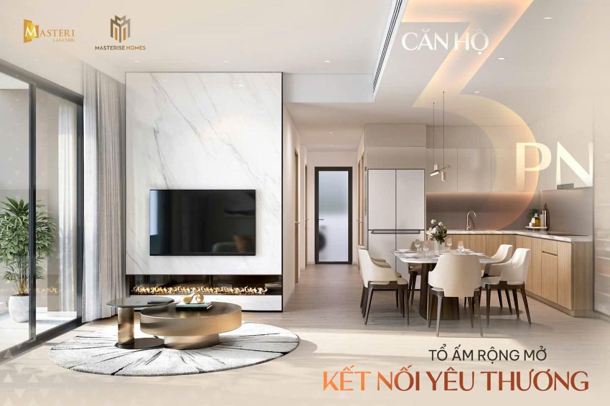 Căn hộ 3 phòng ngủ Masteri LakeSide