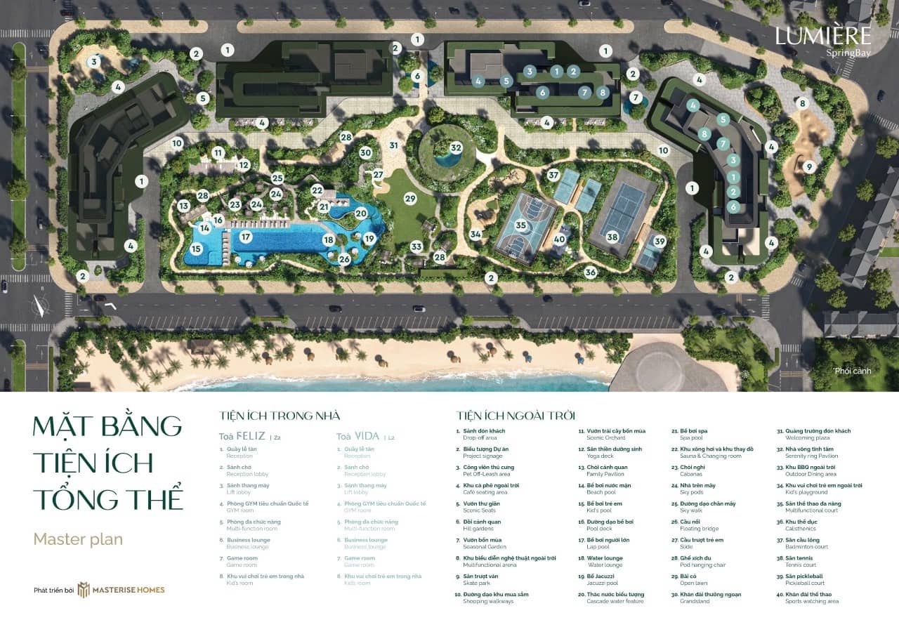 Tổng mặt bằng tiện ích Lumière SpringBay