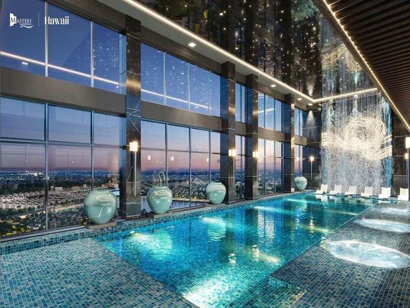 Bể bơi bốn mùa trong nhà trên tầng thượng của Masteri Waterfront