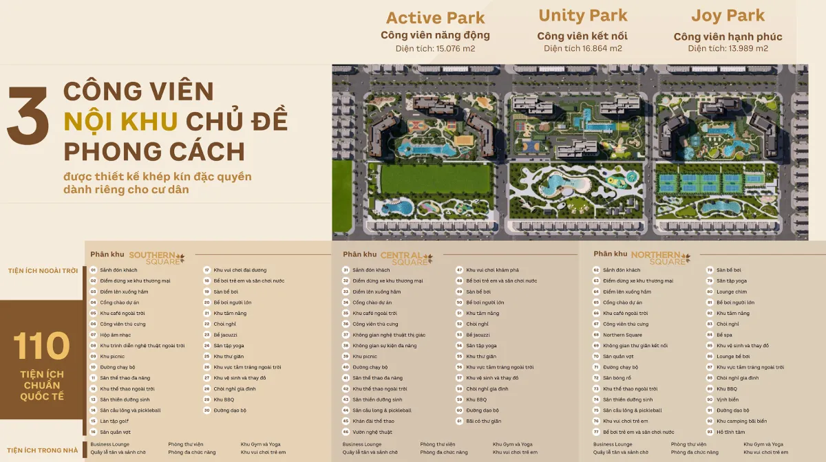Hệ thống 110 tiện ích chuẩn quốc tế tại Masteri Trinity Square